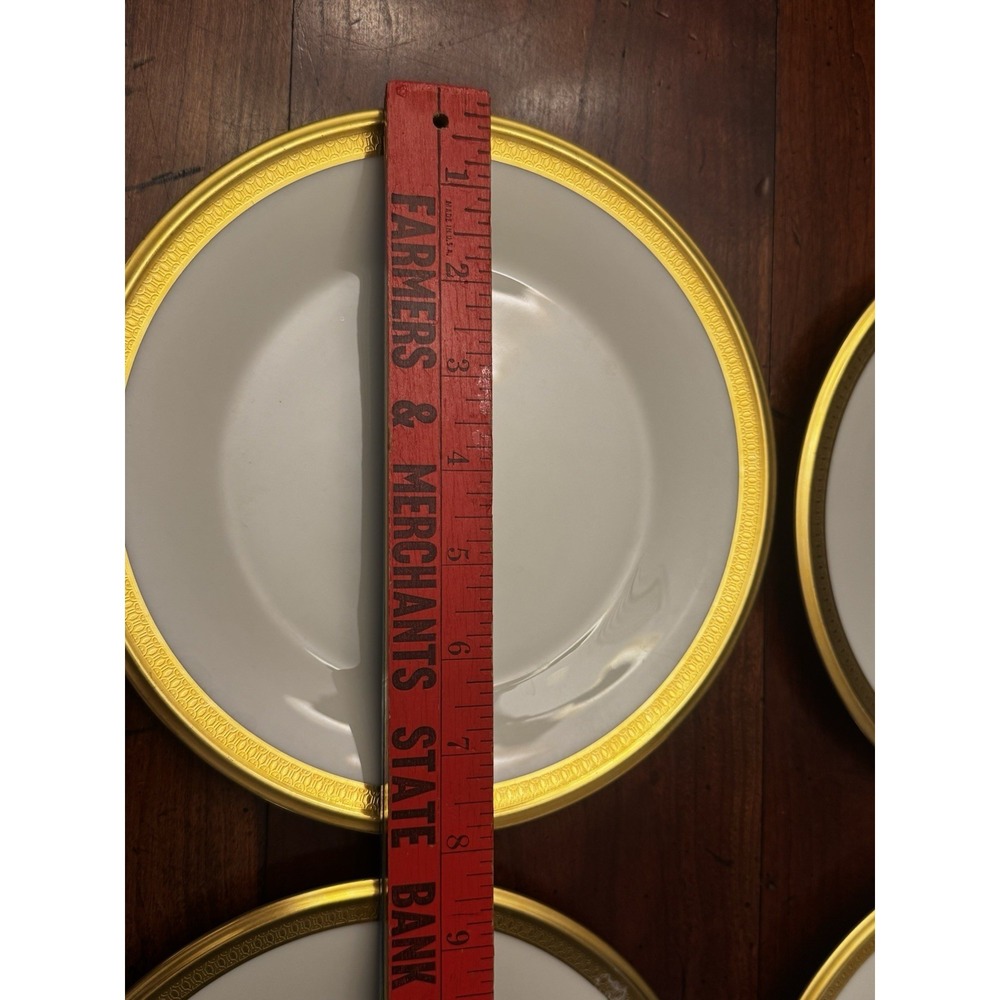 Set of 4 Lenox Aristocrat Salad Plate 8 1/8" Gold Rim - Picture 3 of 6